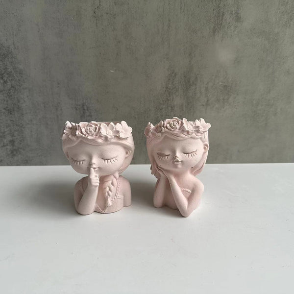 Girl Woman Head Bust Silicone Mold For Candle Epoxy Resin Soap Making