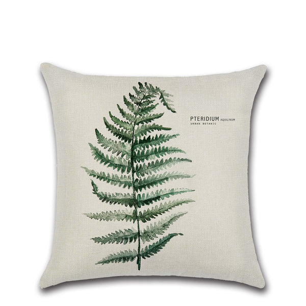 Plant Leaves Banana Aspidistra Monstera Fern Square Cushion Cover 45cm