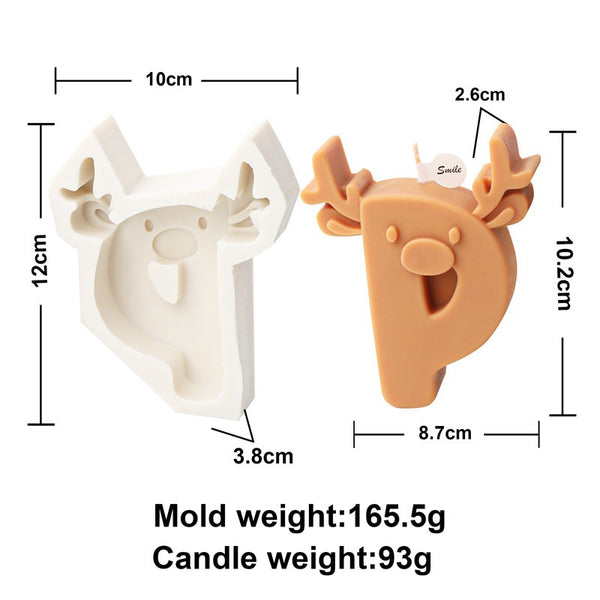 Christmas Alphabet 26 English Capital Letters Silicone Mold Mould Candle Epoxy Resin Soap