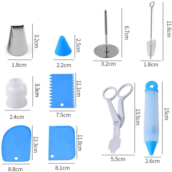 66 Pce Piping Icing Nozzles Tips Bags Turntable Scrapers Cake Cupcake Decorating