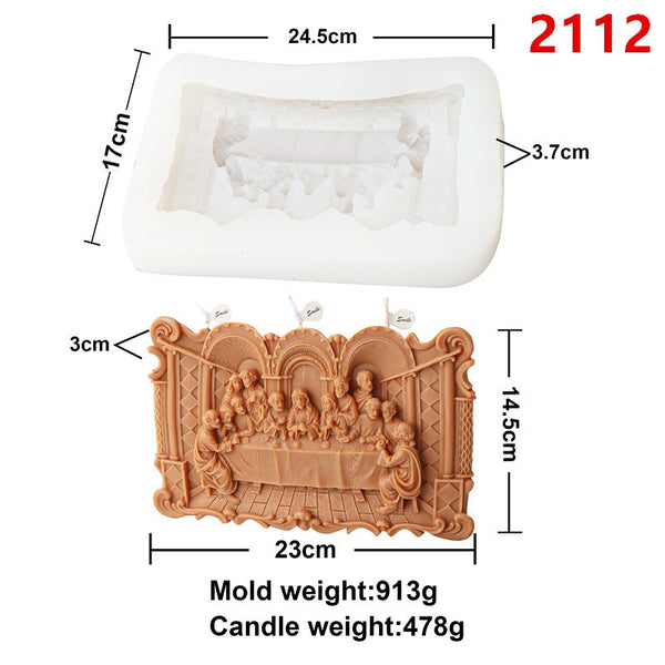 Last Supper Silicone Mold Mould For Candle Epoxy Resin Soap Making 23 x 14.5cm