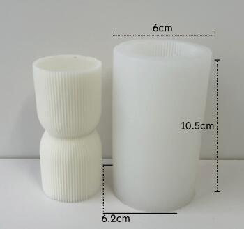 Striped Ribbed Cylindrical Column Silicone Mold Mould Candle Epoxy Resin Soap