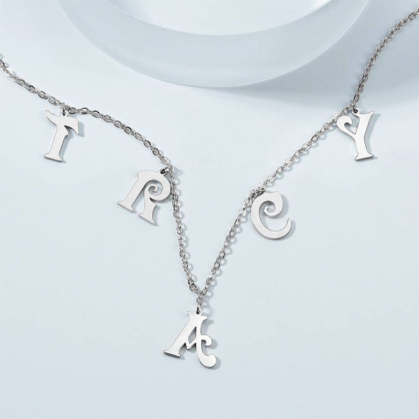 A-Z Initials Letters Name Message 12 Characters Sterling Silver Pendant Necklace Jewellery Gift