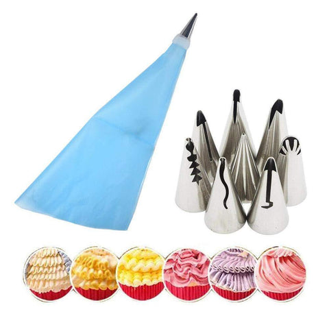 10 Pce Korean Piping Icing Pastry Nozzles Tips Bag Cake Cupcake Decorating
