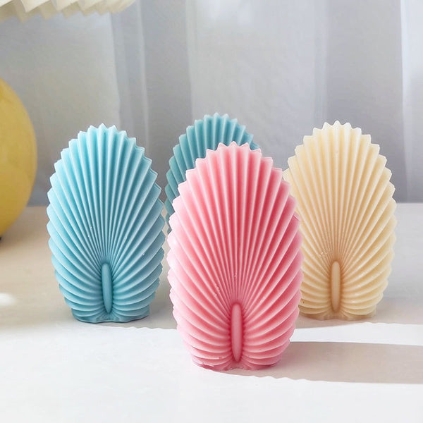 Ribbed Shell Fantail Silicone Mold Mould Candle Epoxy Resin Soap