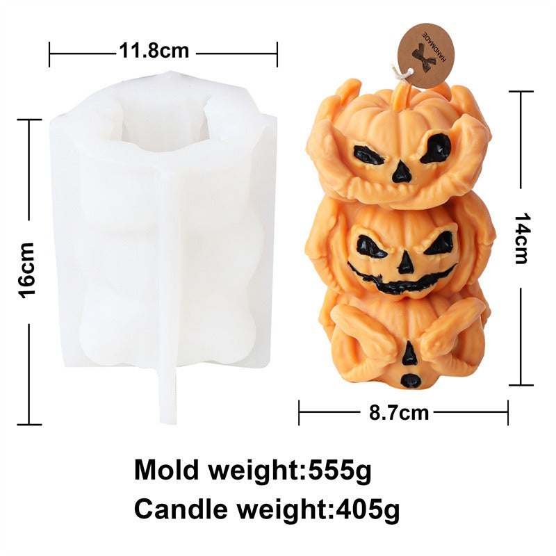 Halloween Pumpkin Ghost Witch Fox Owl Silicone Mold Mould Candle Epoxy Resin Soap