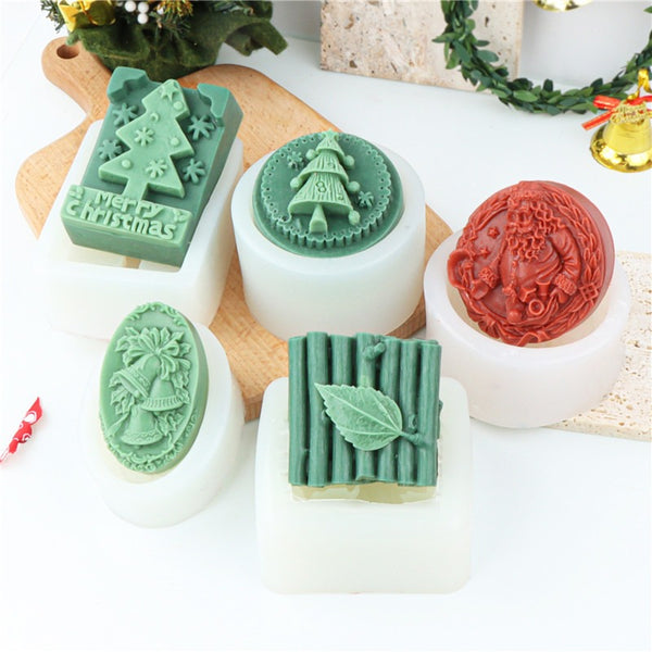 Santa Claus Bell Christmas Tree Mold Mould Candle Epoxy Resin Soap Making