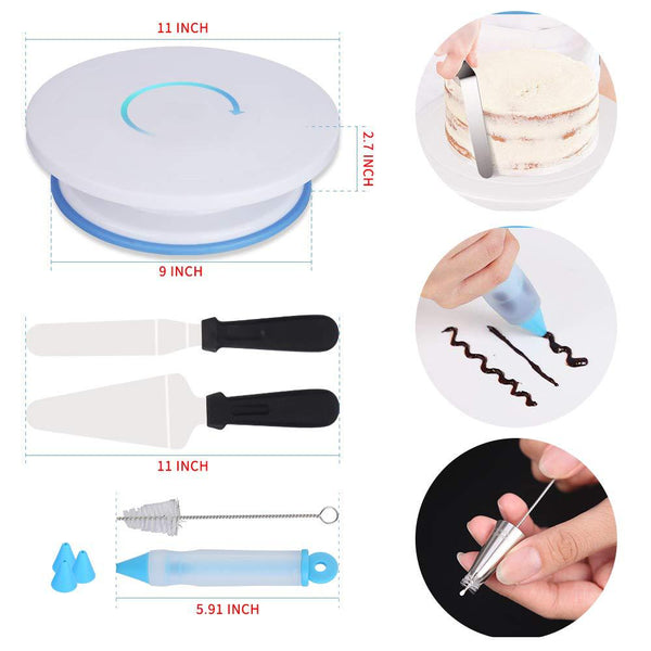 170 Pce Piping Icing Nozzles Tips Bags Turntable Scrapers Cake Cupcake Decorating