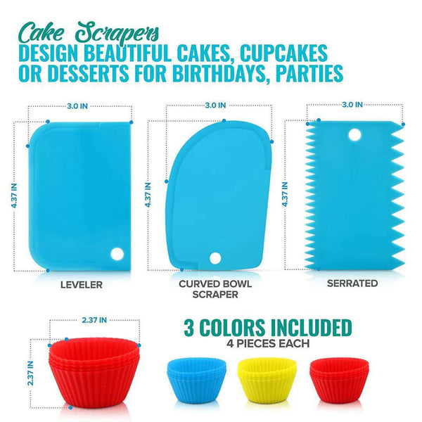 106 Pce Piping Icing Nozzles Tips Bags Turntable Scrapers Cake Cupcake Decorating