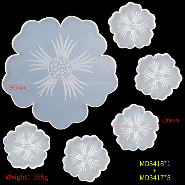 Flower Cherry Blossom Silicone Coaster Tray Mold Mould For Resin Epoxy Craft