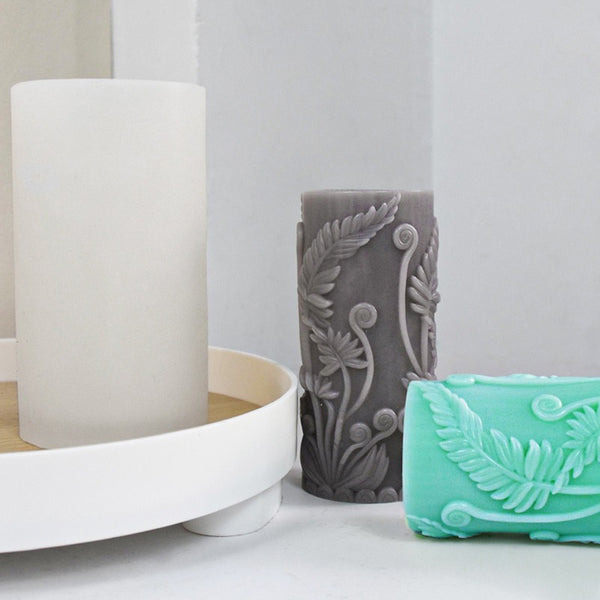 Flower Floral Embossed Column Pillar Silicone Mold Mould Candle Epoxy Resin Soap