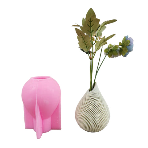 Textured Water Drop Vase Silicone Mold Mould Candle Epoxy Resin Soap