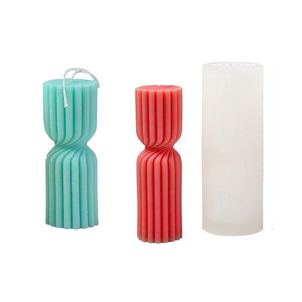 Round Spiral Striped Column Pillar Silicone Mold Mould Candle Epoxy Resin Soap