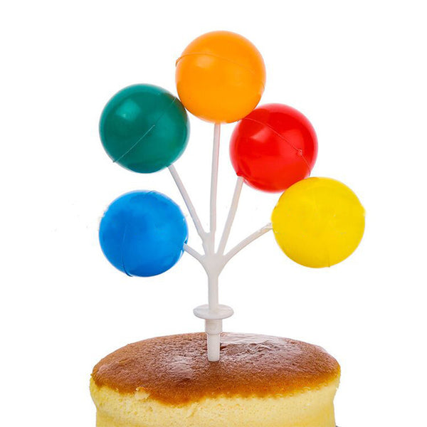 1 Pce Colourful Balloons Plastic Cake Topper Primary Pastel