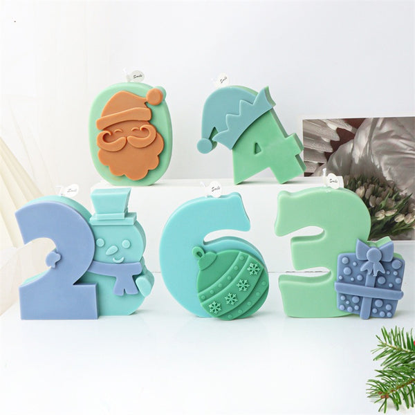 Christmas 0-9 Numbers Silicone Mold Mould Candle Epoxy Resin Soap