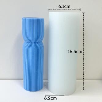 Striped Ribbed Cylindrical Column Silicone Mold Mould Candle Epoxy Resin Soap