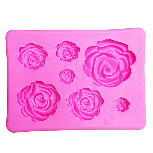 3D Rose Flower Shape Silicone Mold For Fondant Icing Sugarcraft Cake 0.7 - 2.8cm