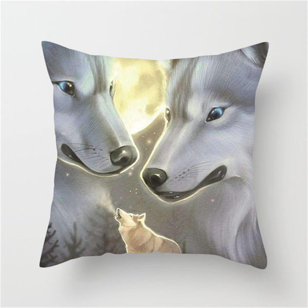 Wolf Wolves Polyester Cushion Cover Square 45cm