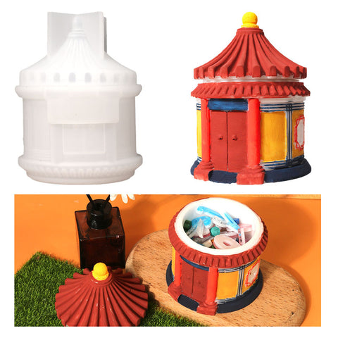 Chinese Temple Building Silicone Mold For Candle Epoxy Resin Soap Making