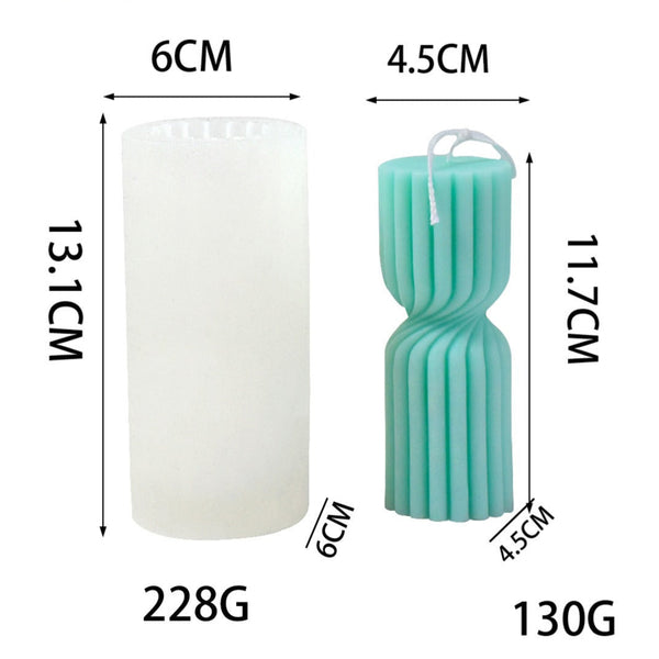 Round Spiral Striped Column Pillar Silicone Mold Mould Candle Epoxy Resin Soap