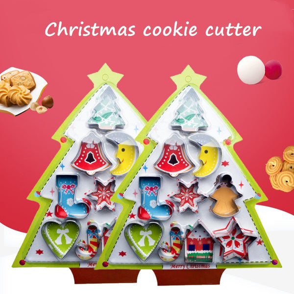 10 Pce Christmas Cookie Biscuit Cutter Mold Stainless Steel Metal Set