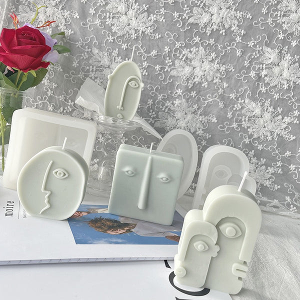 Human Face Abstract Expression Silicone Mold Mould Candle Epoxy Resin Soap