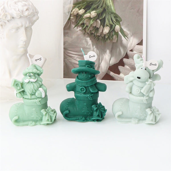Santa Claus Christmas Tree Snowman Reindeer Mold Mould For Candle Epoxy Resin Soap Making