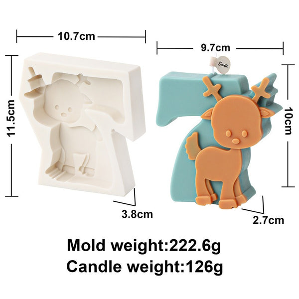 Christmas 0-9 Numbers Silicone Mold Mould Candle Epoxy Resin Soap