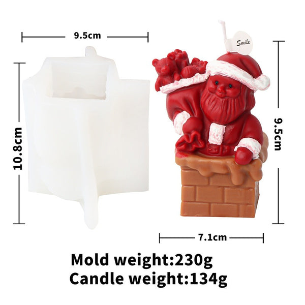 Santa Claus Father Christmas Silicone Mold Mould Candle Epoxy Resin Soap