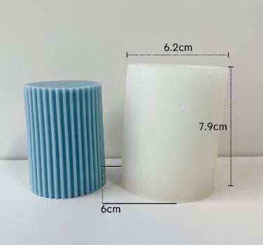 Striped Ribbed Cylindrical Column Silicone Mold Mould Candle Epoxy Resin Soap