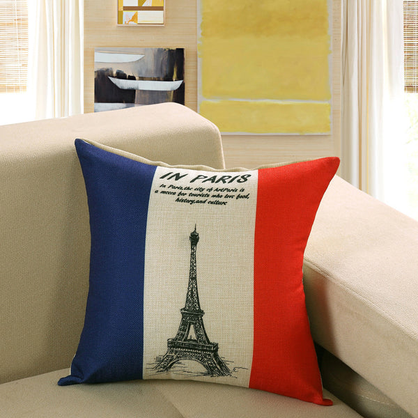 Scandi Nordic Printed Cushion Cover Deer Fish Owl Cat Linen Look 40cm 45cm 50cm