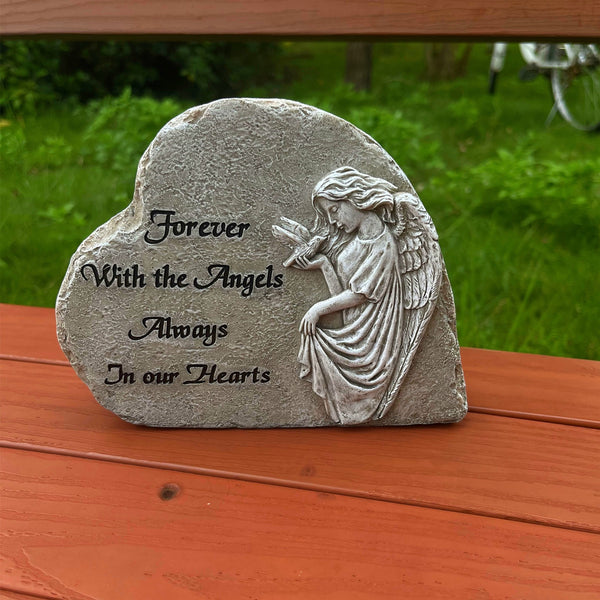 Heart Shaped Pet Memorial Plaque Monument Outdoor Garden Resin Dog Cat