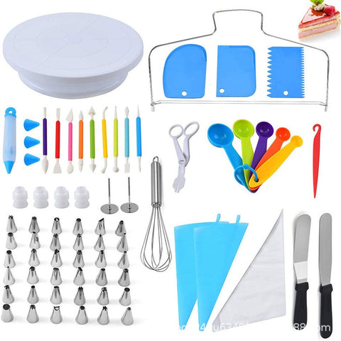 66 Pce Piping Icing Nozzles Tips Bags Turntable Scrapers Cake Cupcake Decorating
