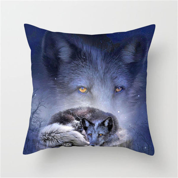 Wolf Wolves Polyester Cushion Cover Square 45cm