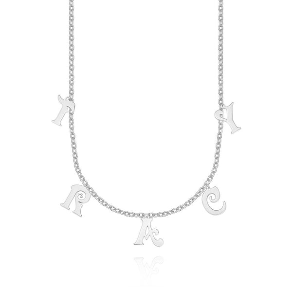 A-Z Initials Letters Name Message 12 Characters Sterling Silver Pendant Necklace Jewellery Gift