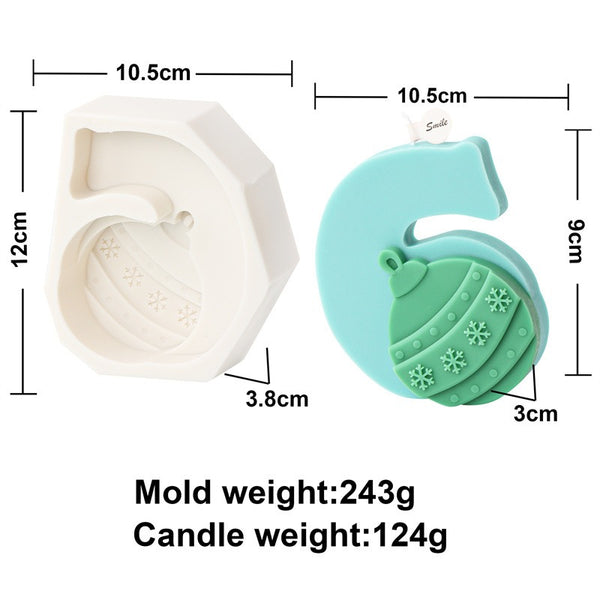Christmas 0-9 Numbers Silicone Mold Mould Candle Epoxy Resin Soap