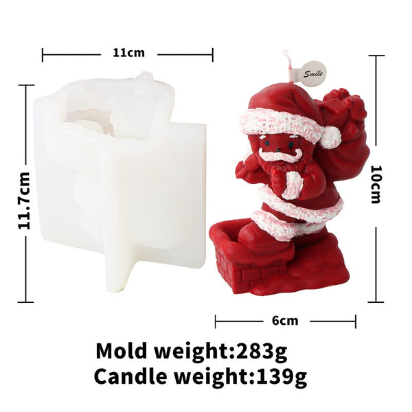 Santa Claus Father Christmas Silicone Mold Mould Candle Epoxy Resin Soap