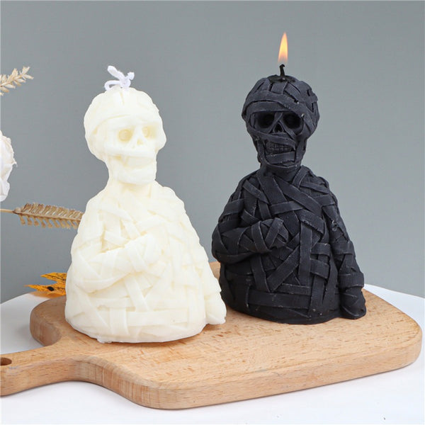 Zombie Mummy Skull Halloween Silicone Mold Mould Candle Epoxy Resin Soap 14.5cm
