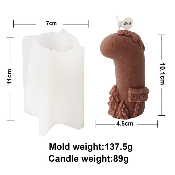 Christmas 0-9 Numbers Santa Claus Snowman Reindeer Mold Mould Candle Epoxy Resin Soap Making