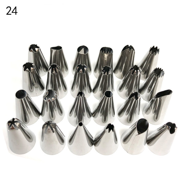 24 32 36 42 48 Pce Piping Icing Fondant Pastry Nozzles Tips Cake Cupcake Decorating