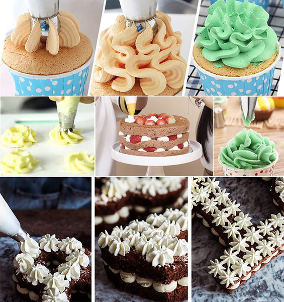 27 Pce Russian Piping Icing Pastry Nozzles Tips Flower Leaf Bags Cake Decorating