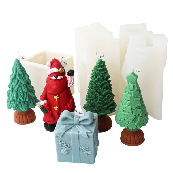 Christmas Tree Santa Claus Present Mold Mould Candle Epoxy Resin Soap Making