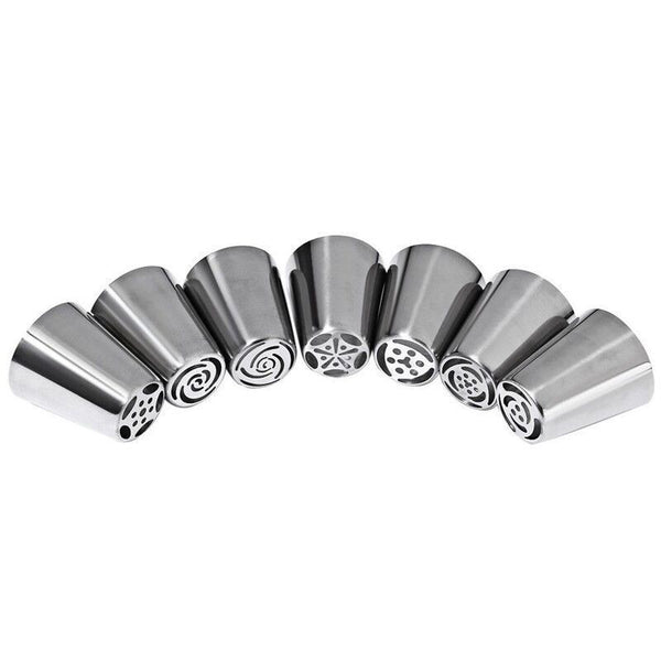 14 Pce Russian Piping Icing Fondant Pastry Nozzles Tips Flower Leaf Bag Cake Decorating