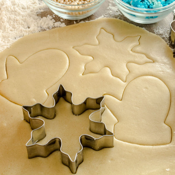 5 Pce Christmas Tree Snowman Snowflake Reindeer Cookie Biscuit Stainless Steel Cutters Molds