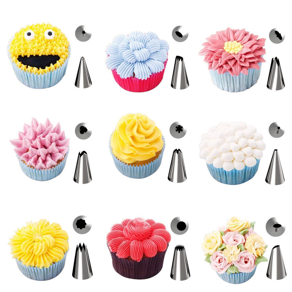 72 Pce Piping Icing Nozzles Tips Bags Scrapers Cake Cupcake Decorating Set