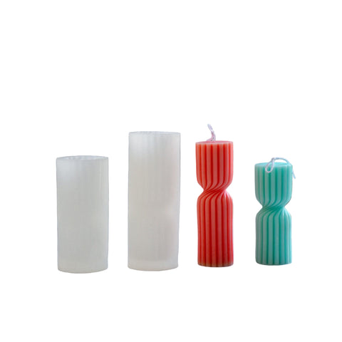 Round Spiral Striped Column Pillar Silicone Mold Mould Candle Epoxy Resin Soap