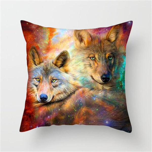 Wolf Wolves Polyester Cushion Cover Square 45cm