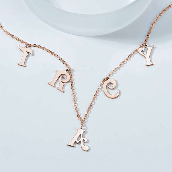 A-Z Initials Letters Name Message 12 Characters Sterling Silver Pendant Necklace Jewellery Gift