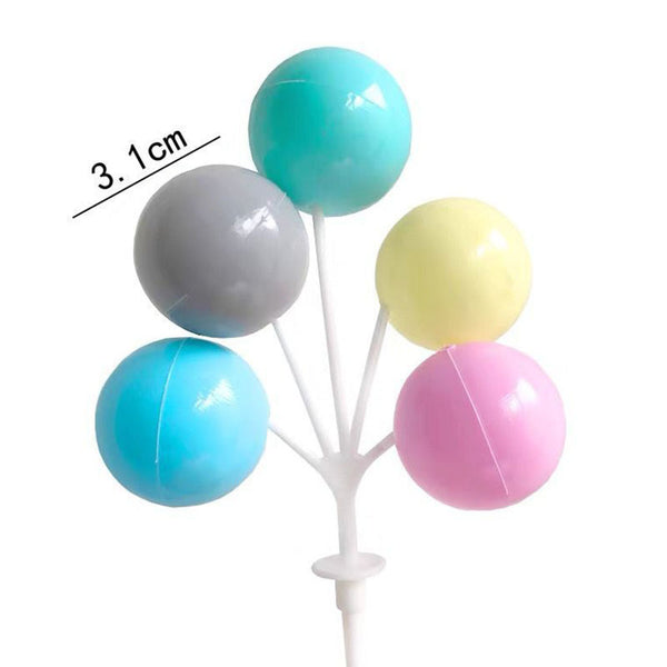 1 Pce Colourful Balloons Plastic Cake Topper Primary Pastel