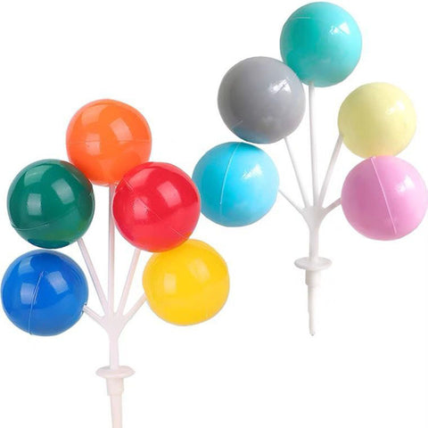 1 Pce Colourful Balloons Plastic Cake Topper Primary Pastel